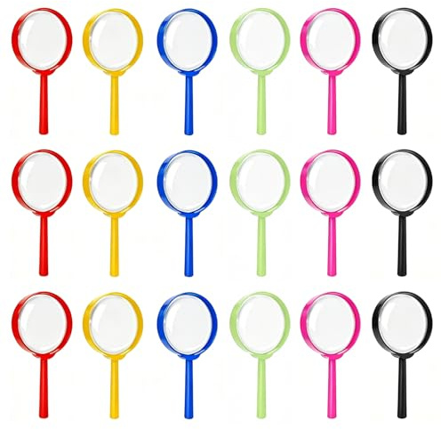 Lot de 18 loupes et loupes (à partir de 14 ans) - Mini loupe colorée pour l'extérieur