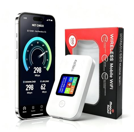 Routeur 5G/4G Portable WiFi 6 avec Slot SIM –Modem Carte SIM,Mobile Haut Débit 5G/4G+, Jusqu’à 20 Appareils Connectés, Batterie 3000mAh (14h Autonomie),pour Voyage