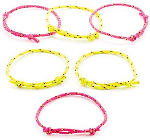 Baker Ross Pulseras de neón de la amistad (paquete de 12) Juguetes novedosos para niños, fiesta perfecta, botín o bolsa de premios, colores surtidos