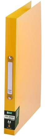 D.RECT 2200 Plastic Ring Binder Ring Binder Made of PP Plastic Cover Polypropylene A4 35 mm Spine Width 2 Rings Transparent Yellow 1