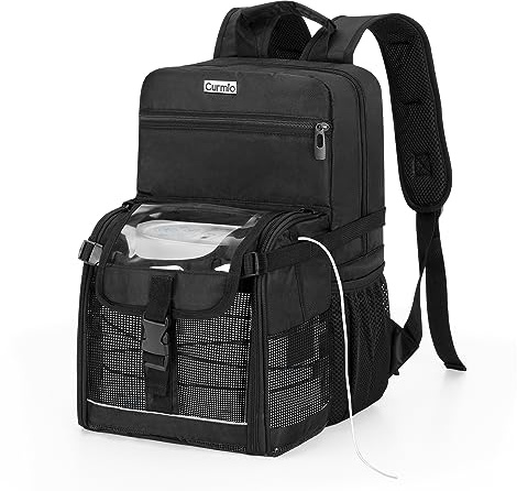 CURMIO Rucksack für sauerstoffgerät, Reisetasche für tragbare Sauerstoffkonzentratoren, Tragetasche für Mobile Sauerstoffgerät mit Aufbewahrungsfach, Patent Design, Schwarz