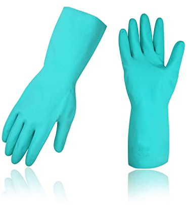Vgo... 10 Paare wiederverwendbare Haushaltshandschuhe, Geschirrspülhandschuhe, Küchenreinigung,Gartenarbeit, Nitrilhandschuhe, latexfrei, wasserdicht (NT2141)
