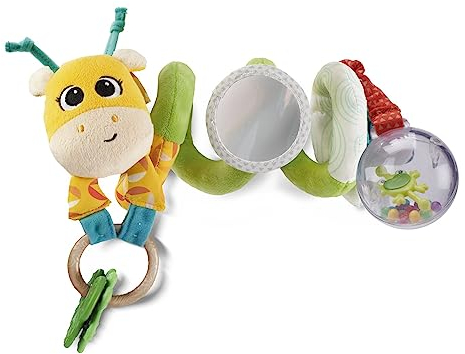 Chicco Mrs Giraffa, Corda Colorata a Forma di Giraffa da Agganciare al Passeggino, con Simpatici Pendenti, Specchietto, Pallina Sonaglio, Gioco da Passeggio, 6-36 Mesi