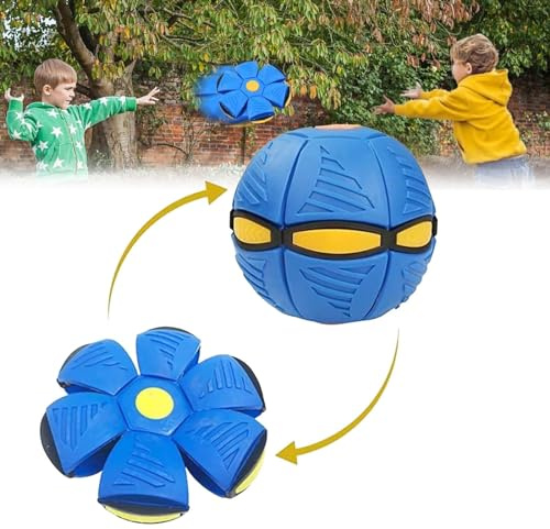 Kiuiom flygande tefat boll hund, magisk flygande tefat kula, frisbee hundleksak boll, frisbee hundleksak, flygande saucer frisbee för hundträning, inomhus och utomhus