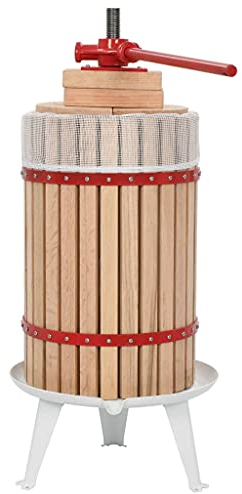 ShGaxin Prensa de Vino y Fruta con paño de Tela 24 L Madera de Roble, Prensa Aceite Oliva, Capachos para Prensa Aceite De Oliva, Prensa Vino, Prensa Manual