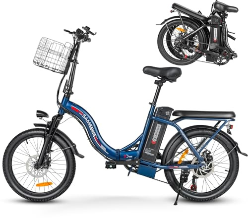 SAMEBIKE E-Bike Klapprad Elektrofahrrad mit 20*2.35 Fat Tire, 468KWH Lithium-Akku für Lange Reichweite bis 100KM, 7-Gang-All-Terrain Ebike Herren für MTB, Strand & Schnee