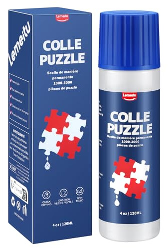 120ml Colle Puzzle Transparente avec Applicateur,pour Fixer et accrocher des Puzzles, Séchage Rapide,1Pack