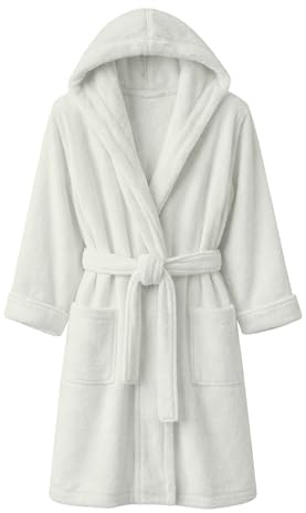 Dorian Home - Accappatoio Uomo e Donna in Spugna con Cappuccio, Tasche, Cintura a Passanti e Gancio in Cotone 100% di Alta Qualità, Durevole e Resistente, Morbido, Assorbente e Lavabile in Lavatrice