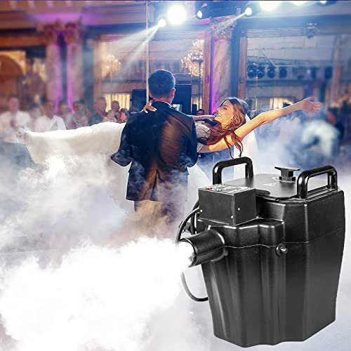 WOTZOV Macchina per Effetti scenici con Ghiaccio Secco da 3500 W, Macchina per Nebbia Bassa, per Interni ed Esterni, per Feste di Matrimonio, Club, DJ, concerti, spettacoli