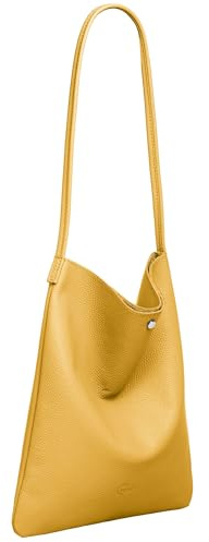 Caspar Klassisch Elegante Schultertasche aus Leder Mittelgroße Damen Shopper Handtasche - CLASSIC LINE - Modell No.822 - Made in Italy