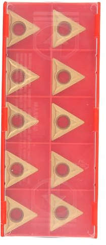 Fafeicy Juego de 10 Piezas TCMT 16T304 Insertos de Carburo Triangular para Torno de Metal Cuchillas de Tungsteno Alta Resistencia al Desgaste