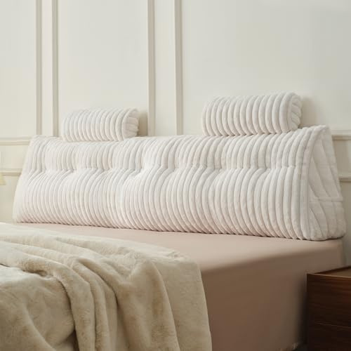 Z-hom Cojín para Libros, cuña, cojín de Lectura para Cama y sofá, cojín de Espalda, práctico Compartimento Lateral, Cubierta extraíble, con Almohada Redonda (Variedad de Fibra Larga 200 * 50 * 20cm)