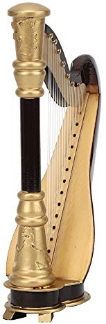 AKLOSIPY 16 Cm Modello di Arpa in Miniatura in Legno - Decorazione Desktop per Strumenti Musicali per Bambini e Musicisti