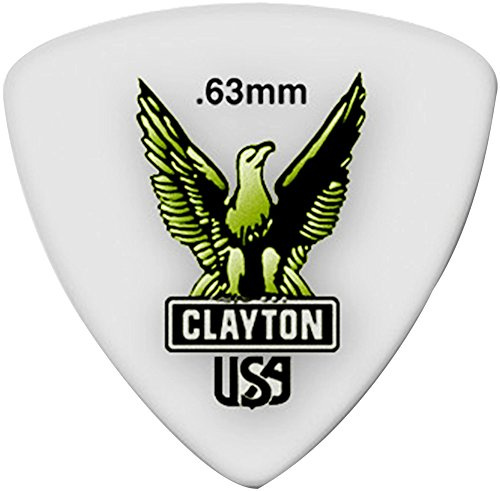 Clayton Plectrum Acetal Polymer Packing 12pcs, 0.63mm Clayton-Adler Rounded Triangle