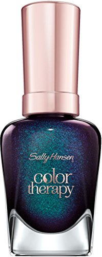 Sally Hansen Color Therapy Nagellack, 496 Smoky Emerald, sofort pflegender Farblack mit glänzendem Finish, blau-grün-schimmernd, Enchanting Gems Collection, 14.7 ml