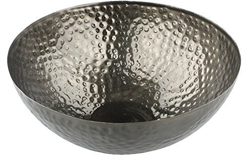 Macosa Home Coupe décorative au design moderne en métal anthracite Style marocain / martelé - Bol décoratif - Support à bougies - Décoration de table - Bol à fruits - Accessoire de maison.