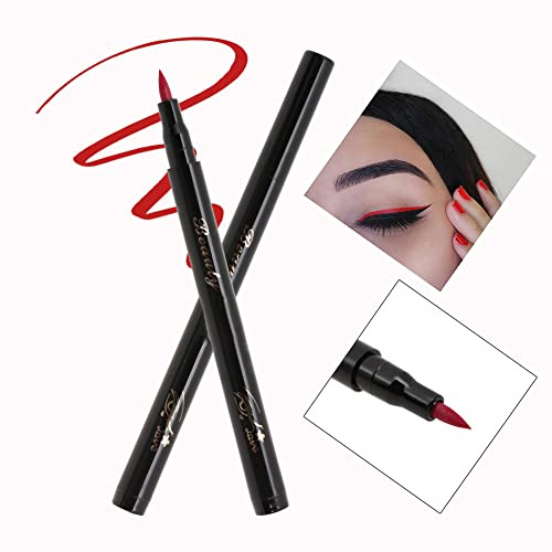 Sonew Liquid Eyeliner, Wasserfestes flüssiges Eyeliner Pencil, Wischfest Langlebiger Eyeliner Stift Eye Make-up Kosmetisches Werkzeug, langanhaltende und natürliche Effekte(06# red)