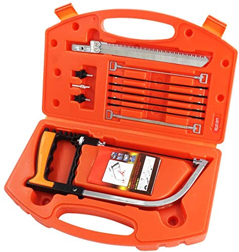 ZIMAIC Multifunction Hacksaw Set, 15 in 1, with 8 HSS Extra Steel Saw Blades,Junior Hacksaw,Mini Hack Saw for Cutting Wood, Metal,Plastic,PVC Pipe,Rubber,Tile, Ceramic