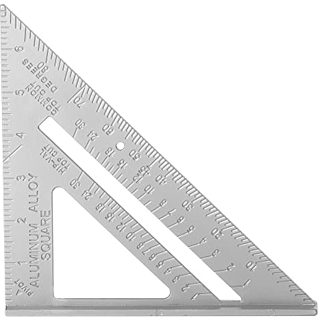 Jazooli 7 Aluminium Combination Square - Straight Edge Tri Speed Ruler, Ideal Carpenters & Roofing Ruler - Metric Graduations, 45 90 Degree Angle