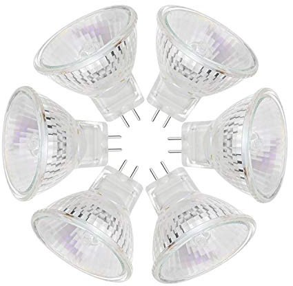 EKSAVE MR11 Halogen Bulbs 12V 35W GU4 Bi-Pin Base Spotlight Dimmable Glass Cover 35mm Diameter Warm White 2700K（Pack of 6）