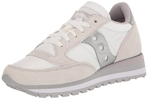 Saucony - Scarpe da ginnastica Jazz Triple da donna, bianco/argento, 38.5 EU