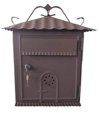 SMSOM Mailboxen, Verriegelung Mailbox Wandmontage, große Kapazität wasserdicht, Stahlabdeckung Metall Postkasten für Haus, schwarz (Color : B)
