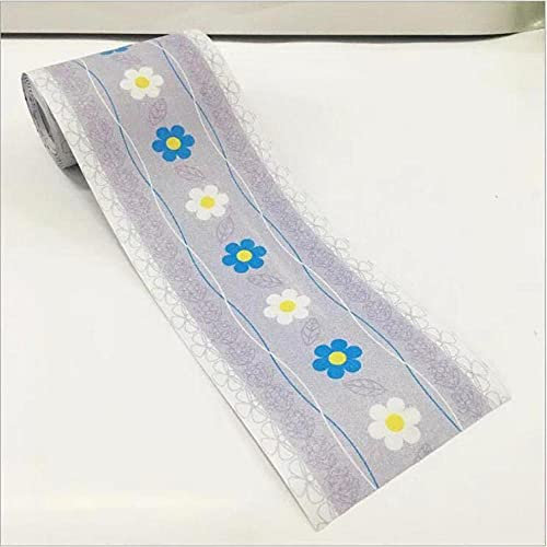 Tapetenbordüre selbstklebend Lila Blume PVC Sockelleiste Dekorative Bordüre Selbstklebende Home Bordüre Küche Tapetenbordüre selbstklebend für Badezimmer Wohnzimmer 10x1000CM