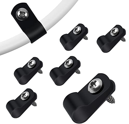 Aroidful 100 Piezas Negro R-Clip, Abrazadera de Cable de Nailon de 6,4 mm, Viene Con 100 Tornillos, Reutilizable, Para Organizar Cables y Más
