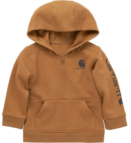 Carhartt Baby Boys Half-Zip Sweatshirt, Carhartt Brown, 6 Months