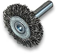 Lot de 6 brosses rotatives circulaires métalliques sur tige Ø 30 mm | Fil inox dur Ø 0,30 mm | Epaisseur 8 mm | 1 rang | Pour perceuse ou visseuse à mandrin | Kibros 2630IT8x6
