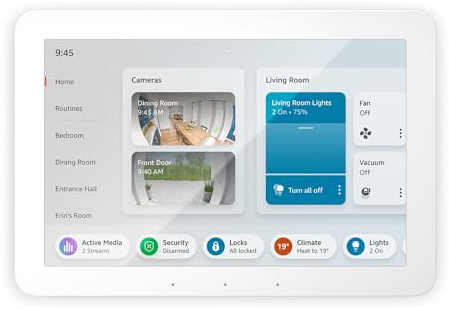 Certified Refurbished Echo Hub | 8 smart home control panel with Alexa | Compatible with thousands of devices