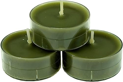 nk Candles 20 dänische Teelichter farbig durchgefärbt ohne Duft (farngrün)