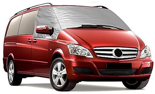 Auto Windschutzscheiben Abdeckung für Mercedes-Benz VITO II W639 2003-2014 | 100% Verdunkelung Sonnenschutz Thermomatten, Blockiert UV Strahlen Wetterfeste Eisschutz Frontabdeckung Wrap Cover
