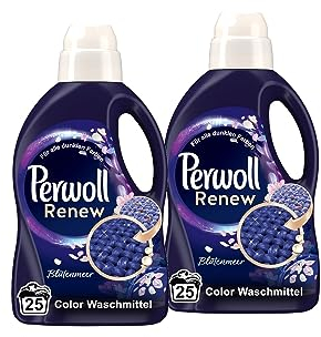 Perwoll Renew Blütenmeer Flüssigwaschmittel (2x 25 Wäschen), Waschmittel für schwarze Wäsche, Feinwaschmittel belebt dunkle Farben & reinigt sanft, mit verführerischem Duft