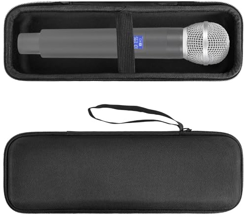 GEEKRIA for Creators - Custodia per microfono, custodia protettiva da viaggio con vano per cavi, compatibile con TONOR TW630, TW620, Dolphin MCX10, MCX20, Gemini Sound GMU-M100 (nero)