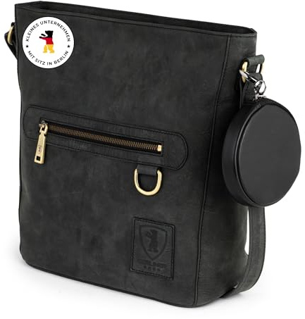 Berliner Bags Schultertasche Siena Vintage aus Leder für Damen - Dunkelgrau
