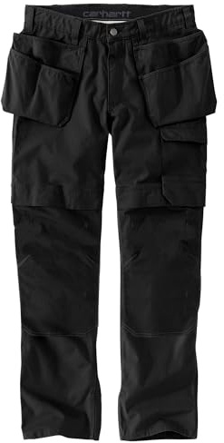 Carhartt Steel Rugged Flex Relaxed Fit Ripstop Pantalon de Travail Cargo Double Avant Multi-Poches Utilitaire, Noir, 36W x 30L Homme