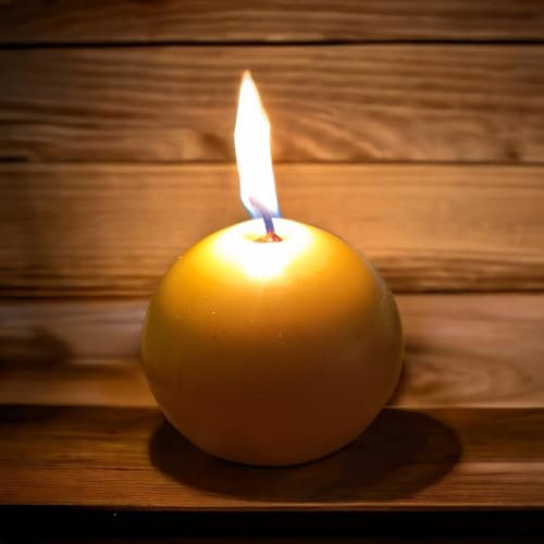 Kugel Bienenwachskerze Tischkerze ca. 7 cm rund 100% Bienenwachs aus BIOLAND Imkerei