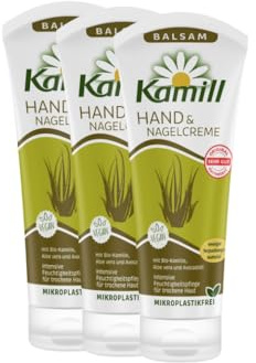 Lot de 3 crèmes pour les mains et les ongles Kamill Balsam (3 x 100 ml) – Offre un soin intensif, une hydratation et une protection à l'huile d'avocat et à l'aloe vera pour les mains sèches et