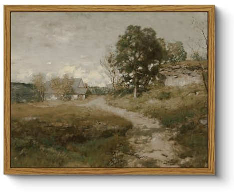 ARPEOTCY Leinwand Bilder mit Rahmen, Vintage Wandbilder, Klassisch Wand Deko Wohnzimmer Schlafzimmer Badezimmer Küche, Bauernhaus Zimmer Deko Aesthetic, Landschaft Painting, 20x25cm, klein