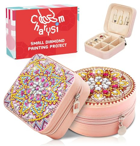 CharySim Diamond Painting Schmuckkästchen Basteln Mädchen 7 8 9 10 Jahre Geburtstagsgeschenke Mädchen 11 12 13 14 Jahre Teenager Bastelset Kinder Geschenkideen Diamond Painting Erwachsene DIY Set