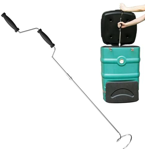 Volteador De Abono Con Manivela - Herramienta De Mezcla De Aireación De Abono Manual De Acero Inoxidable | Aireador De Césped So Loosener | Manivela Giratoria Para Compost De Acero Inoxidable, Resiste