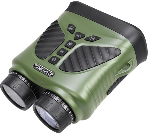 Barska NV-2 Night Vision Binoculars, 10X Magnification, 8X Digital Zoom, 43mm Lens, 3 Inch IPS Display, 40MP Photos, 2.5K Video, 820yd Range, 3-Level IR, USB-C Fast Charging, Day & Night Use