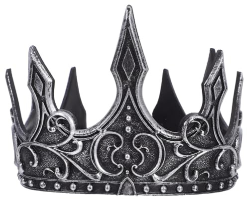 Garneck Krone Für Männer - Mittelalterliche Prinzenkrone Aus PU-Schaum Ideal Für Halloween Und Kostümpartys Elegantes Design in Schwarz Und Gold Perfekte Ergänzung Für Jede Königliche