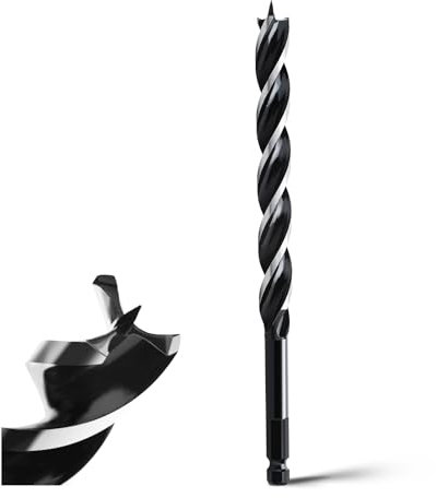 Punta per legno tenero, legno duro con punta di centraggio e codolo E 9,5, 14 x 300 mm