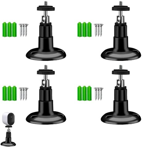 4 piezas anillo soporte para cámara, soporte para cámara de exterior, 360 grados ajustable para interior y exterior, soporte para cámara de seguridad para interior y exterior (negro)