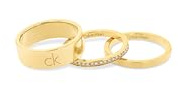 Calvin Klein Women's CK TRIO Collection Set of 3 Rings in Stainless Steel Embellished with Crystals – Available in Silver or Gold
