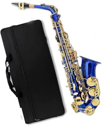 Goldlackiertes Professionelles Altsaxophon Blaues Altsaxophon In E Tonart Komplettset Für Anfänger Mit Box Und Zubehör