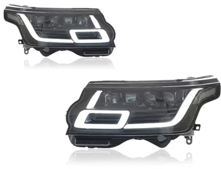 RCUIHGFB Faro Principale Compatibile con Land per Rover per Range 2013-2018 Kit di Accessori per Fari Anteriori Completi A 4 Lenti Proiettori Auto