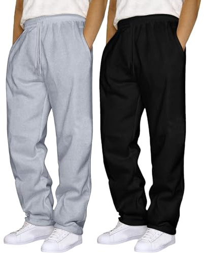 Celucke 2 Pezzi Pantaloni da Jogging Uomo Larghi Leggero Baggy Pantaloni Tuta Sportivi con Elastico Traspiranti Pantalone Tuta con Tasche Tattici Trekking Lunghi da Tuta per Running Fitness